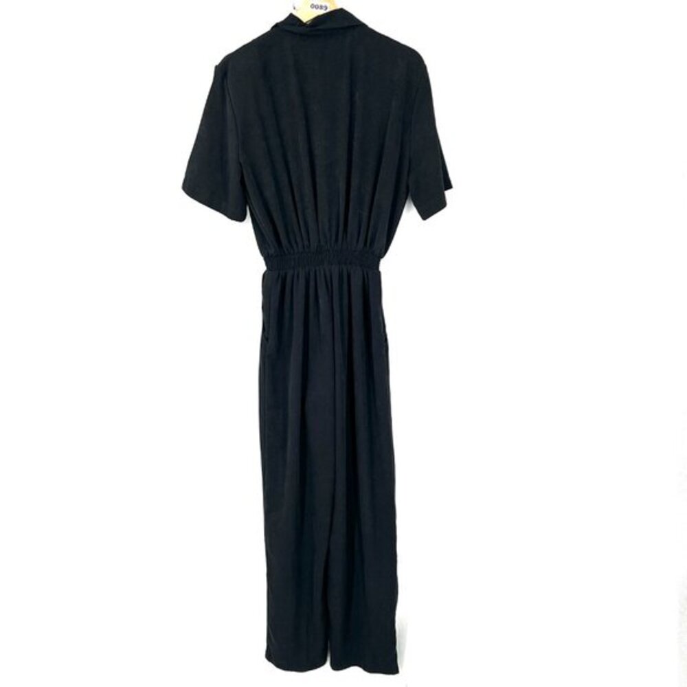 Vintage 90s Saint Germain Paris boiler suit jumpsuit short sleeve black S - Picture 15 of 16
